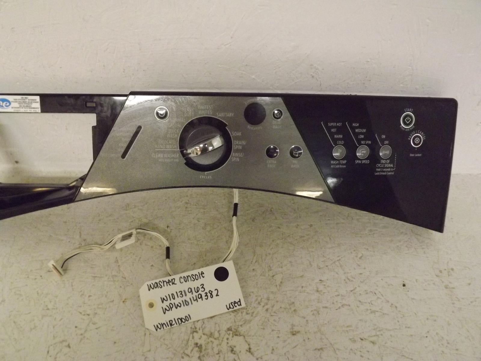 Whirlpool Washer W10131963 WPW10149382 Console Used Whirlpool Washer W10131963 WPW10149382 Console Used
